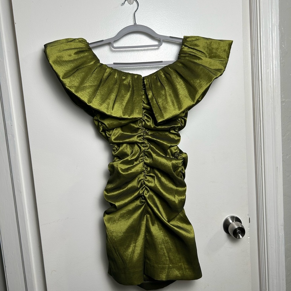 NBD Brianne Mini Dress Moss Green NWT - Picture 6 of 7